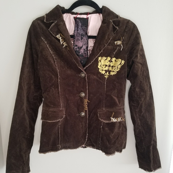 Miss Me Brown Jacket w/ Pink Lining & graphics - Picture 4 of 6